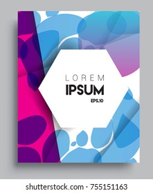 Cover design template with geometric object, arrangement of abstract lines and style graphic geometric elements. Applicable for placards, brochures, posters, covers and banners. Vector Design
