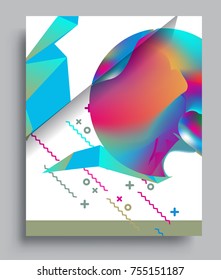 Cover Design Template Geometric Object Arrangement Stock Vector ...
