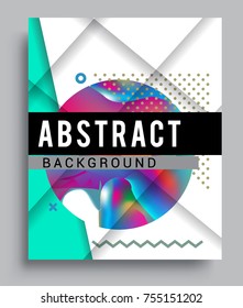 Cover design template with geometric object, arrangement of abstract lines and style graphic geometric elements. Applicable for placards, brochures, posters, covers and banners. Vector Design