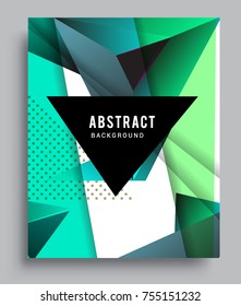 Cover design template with geometric object, arrangement of abstract lines and style graphic geometric elements. Applicable for placards, brochures, posters, covers and banners. Vector Design