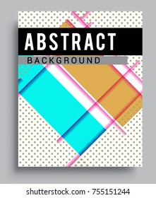 Cover design template with geometric object, arrangement of abstract lines and style graphic geometric elements. Applicable for placards, brochures, posters, covers and banners. Vector Design