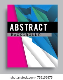 Cover design template with geometric object, arrangement of abstract lines and style graphic geometric elements. Applicable for placards, brochures, posters, covers and banners. Vector Design