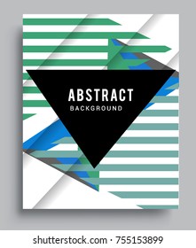Cover design template with geometric object, arrangement of abstract lines and style graphic geometric elements. Applicable for placards, brochures, posters, covers and banners. Vector Design