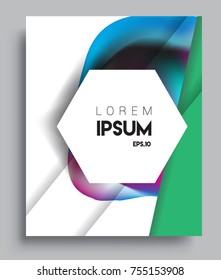 Cover design template with geometric object, arrangement of abstract lines and style graphic geometric elements. Applicable for placards, brochures, posters, covers and banners. Vector Design