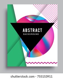 Cover design template with geometric object, arrangement of abstract lines and style graphic geometric elements. Applicable for placards, brochures, posters, covers and banners. Vector Design
