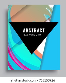 Cover design template with geometric object, arrangement of abstract lines and style graphic geometric elements. Applicable for placards, brochures, posters, covers and banners. Vector Design