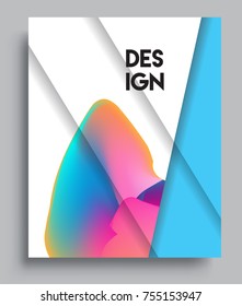 Cover design template with geometric object, arrangement of abstract lines and style graphic geometric elements. Applicable for placards, brochures, posters, covers and banners. Vector Design