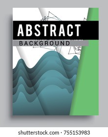 Cover design template with geometric object, arrangement of abstract lines and style graphic geometric elements. Applicable for placards, brochures, posters, covers and banners. Vector Design