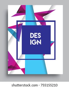 Cover design template with geometric object, arrangement of abstract lines and style graphic geometric elements. Applicable for placards, brochures, posters, covers and banners. Vector Design