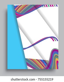 Cover design template with geometric object, arrangement of abstract lines and style graphic geometric elements. Applicable for placards, brochures, posters, covers and banners. Vector Design