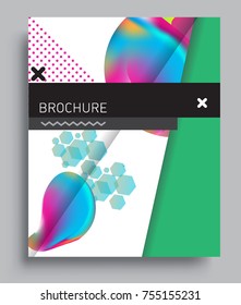Cover design template with geometric object, arrangement of abstract lines and style graphic geometric elements. Applicable for placards, brochures, posters, covers and banners. Vector Design