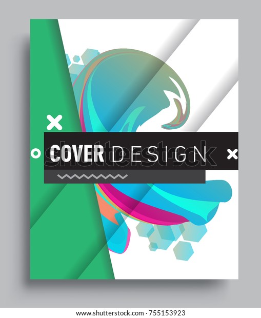 Cover Design Template Geometric Object Arrangement Stock Vector ...
