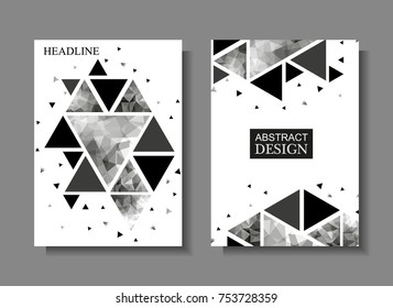 Cover design template with geometric shapes.Modern triangle background.