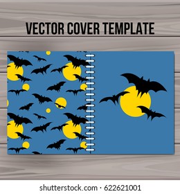 Cover design template. Halloween vector illustration. 