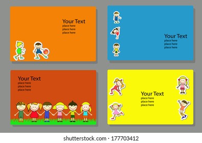 cover design template with happy, active kids