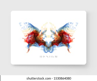 Cover design template.  Ink blotch. Design element for banner, card, poster and web design. Vector illustration.