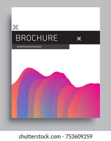 Cover design template with liquid color, arrangement of abstract lines and style graphic geometric elements. Applicable for placards, brochures, posters, covers and banners. Vector Design