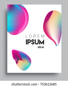 Cover design template with liquid color, arrangement of abstract lines and style graphic geometric elements. Applicable for placards, brochures, posters, covers and banners. Vector Design
