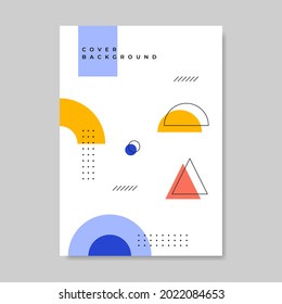 Plantilla de diseño de portada con estilo memphis. Ilustración vectorial.