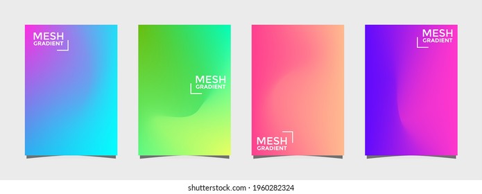 Cover design template with mesh gradient on background for presentation, brochure, catalog, poster, book, magazine etc. Editable vector