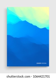 Cover design template. Mountain landscape. Mountainous terrain. Vector illustration. Abstract background.