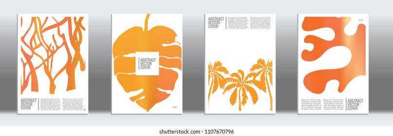 Cover design template. Notebook exotic layout. Background for corporate annual report, poster, magazine first page. Minimal leaflet, business flyer. Promotion concept card. A4 flat abstract cover