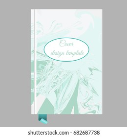 Cover design template. Notepad, book, booklet template with artistic marbling effect