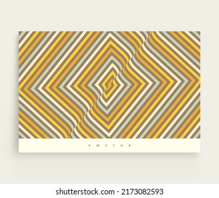 Cover design template. Optic art illustration. The geometric background by stripes. 3d vector pattern for brochure, annual report, magazine, poster, presentation, flyer or banner.