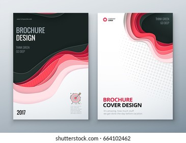 Cover design template. Paper carve abstract cover for brochure flyer magazine report or catalog design business cover layout