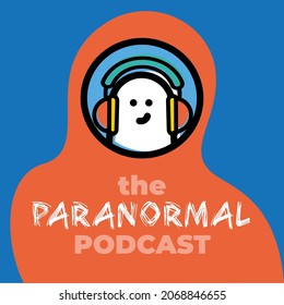 Cover design template to paranormal podcast (about Bigfoot, UFOs, ghosts) to promotion social media