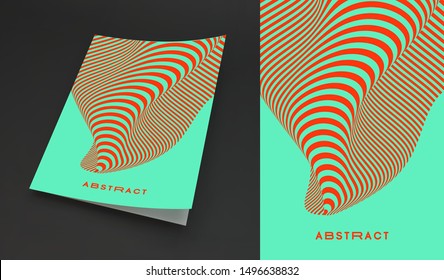 Cover design template. Pattern with optical illusion. Applicable for placards, banners, book covers, brochures, planners or notebooks. 3d vector illustration.