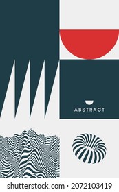 Cover design template. Pattern with optical illusion. 3d vector illustration for brochure, poster, placard, presentation, flyer or banner. 