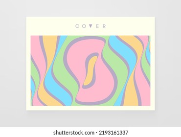 Cover design template. Pattern with optical illusion. Abstract striped background with ripple effect. Vector illustration.
