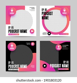 Cover Design Template Podcast Channel. Banner Design For Website And Social Post Or Streaming Platform.Vector Illustrate.