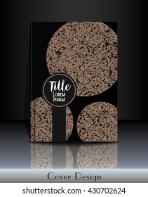 Cover design. Template with round shapes and place for your text. Can be used for cover book, notebook, art book, sketchbook, diary, journal, catalog. Vector illustration, eps10