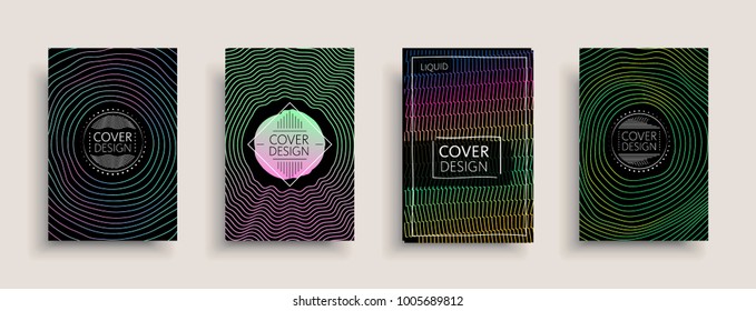 Cover design template, set with abstract fluid colors. Business modern A4 page layout. Colorful vector covers for branding, book, poster, banner, catalog,report,document or any pages.Blank text space.