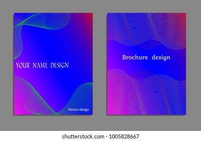 Cover design template set with abstract lines modern different color gradient style on background for decoration presentation, brochure, catalog, poster, book, magazine etc. Vector Illustration.