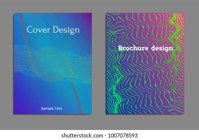 Cover design template set with abstract lines modern different color gradient style on background for decoration presentation, brochure, catalog, poster, book, magazine etc. Vector Illustration.