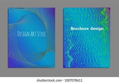 Cover design template set with abstract lines modern different color gradient style on background for decoration presentation, brochure, catalog, poster, book, magazine etc. Vector Illustration.