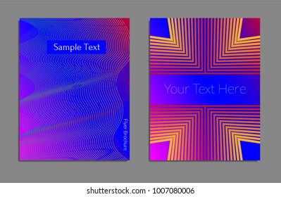 Cover design template set with abstract lines modern different color gradient style on background for decoration presentation, brochure, catalog, poster, book, magazine etc. Vector Illustration.