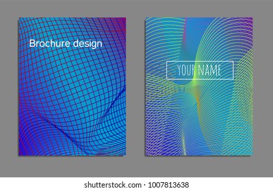 Cover design template set with abstract lines modern different color gradient style on background for decoration presentation, brochure, catalog, poster, book, magazine etc. Vector Illustration.