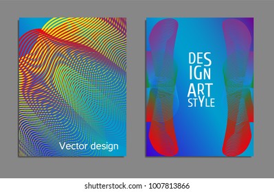 Cover design template set with abstract lines modern different color gradient style on background for decoration presentation, brochure, catalog, poster, book, magazine etc. Vector Illustration.