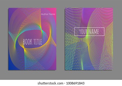 Cover design template set with abstract lines modern different color gradient style on background for decoration presentation, brochure, catalog, poster, book, magazine etc. Vector Illustration.