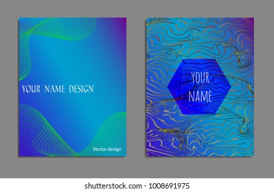 Cover design template set with abstract lines modern different color gradient style on background for decoration presentation, brochure, catalog, poster, book, magazine etc. Vector Illustration.