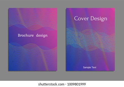 Cover design template set with abstract lines modern different color gradient style on background for decoration presentation, brochure, catalog, poster, book, magazine etc. Vector Illustration.