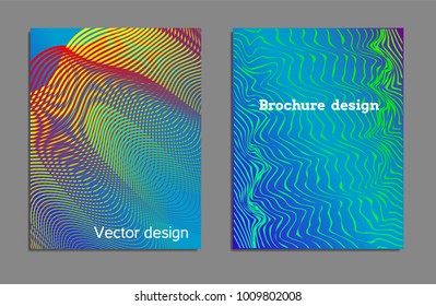 Cover design template set with abstract lines modern different color gradient style on background for decoration presentation, brochure, catalog, poster, book, magazine etc. Vector Illustration.