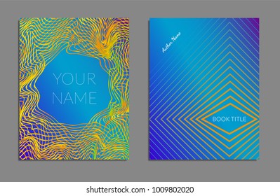 Cover design template set with abstract lines modern different color gradient style on background for decoration presentation, brochure, catalog, poster, book, magazine etc. Vector Illustration.