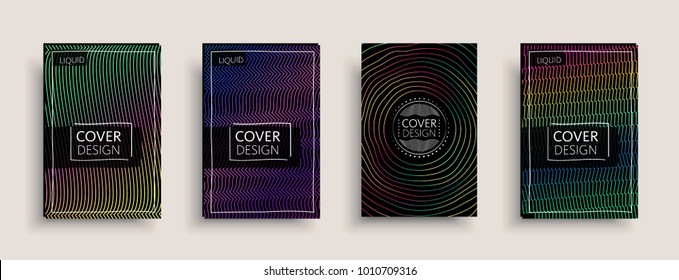 Cover design template, set with abstract fluid colors. Business modern A4 page layout. Colorful vector covers for branding, book, poster, banner, catalog,report,document or any pages.Blank text space.