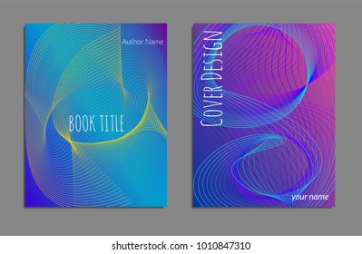 Cover design template set with abstract lines modern different color gradient style on background for decoration presentation, brochure, catalog, poster, book, magazine etc. Vector Illustration.