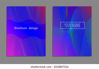 Cover design template set with abstract lines modern different color gradient style on background for decoration presentation, brochure, catalog, poster, book, magazine etc. Vector Illustration.